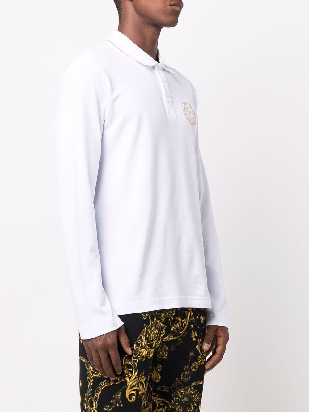 logo-print cotton polo shirt - 3