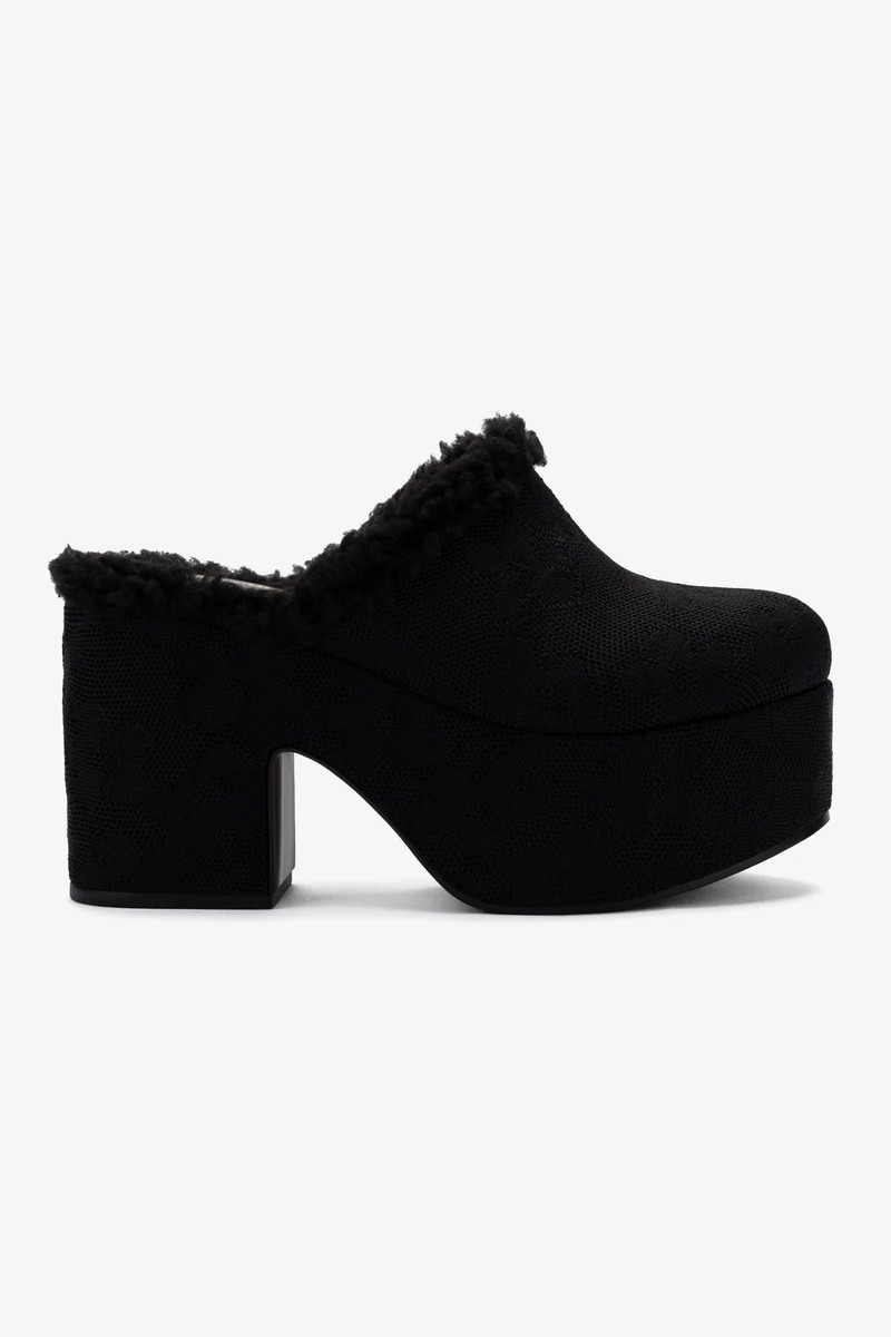 Miso Platform Clog In Black Knit 1