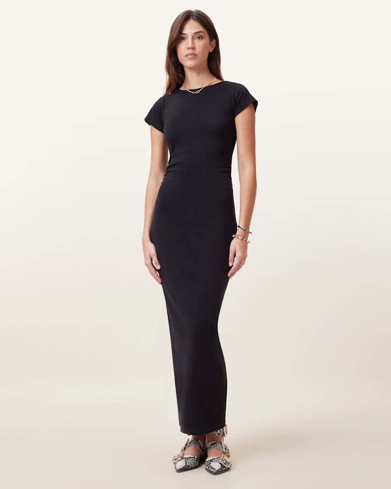 ALLSAINTS KATARINA SHORT SLEEVE SLIM FIT MAXI DRESS outlook
