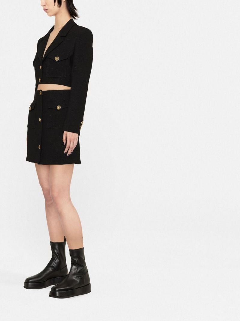 bouclé A-line miniskirt - 3