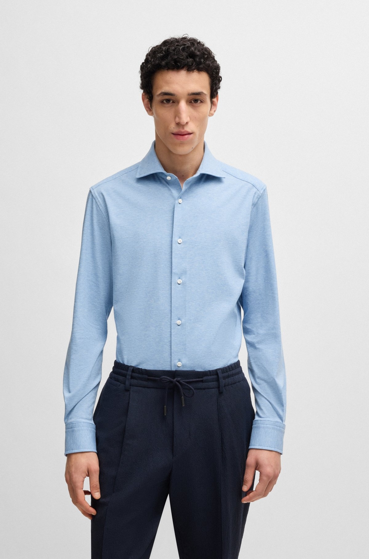 SLIM-FIT SHIRT IN ITALIAN-MADE COTTON - 2