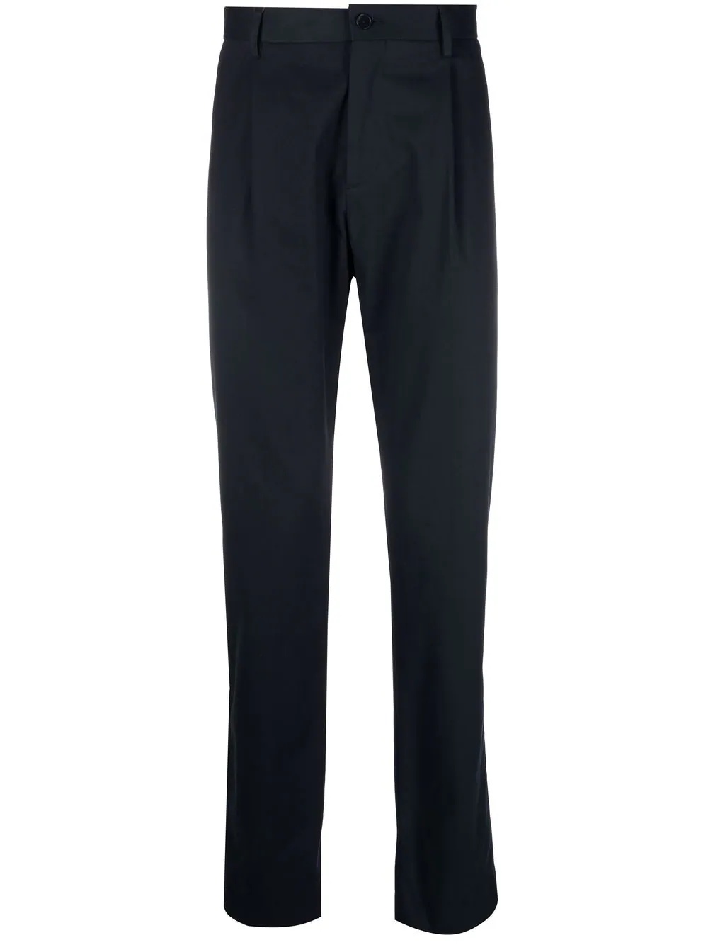 tapered-leg cotton trousers - 1