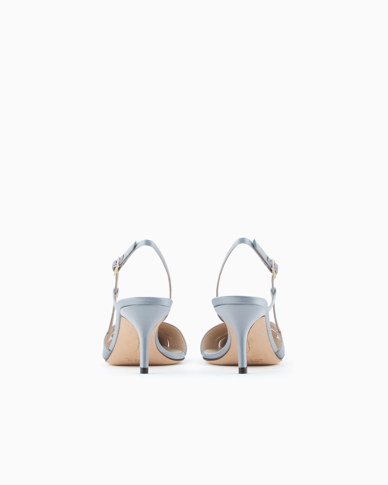 SATIN AND RHINESTONE SLINGBACKS - 4