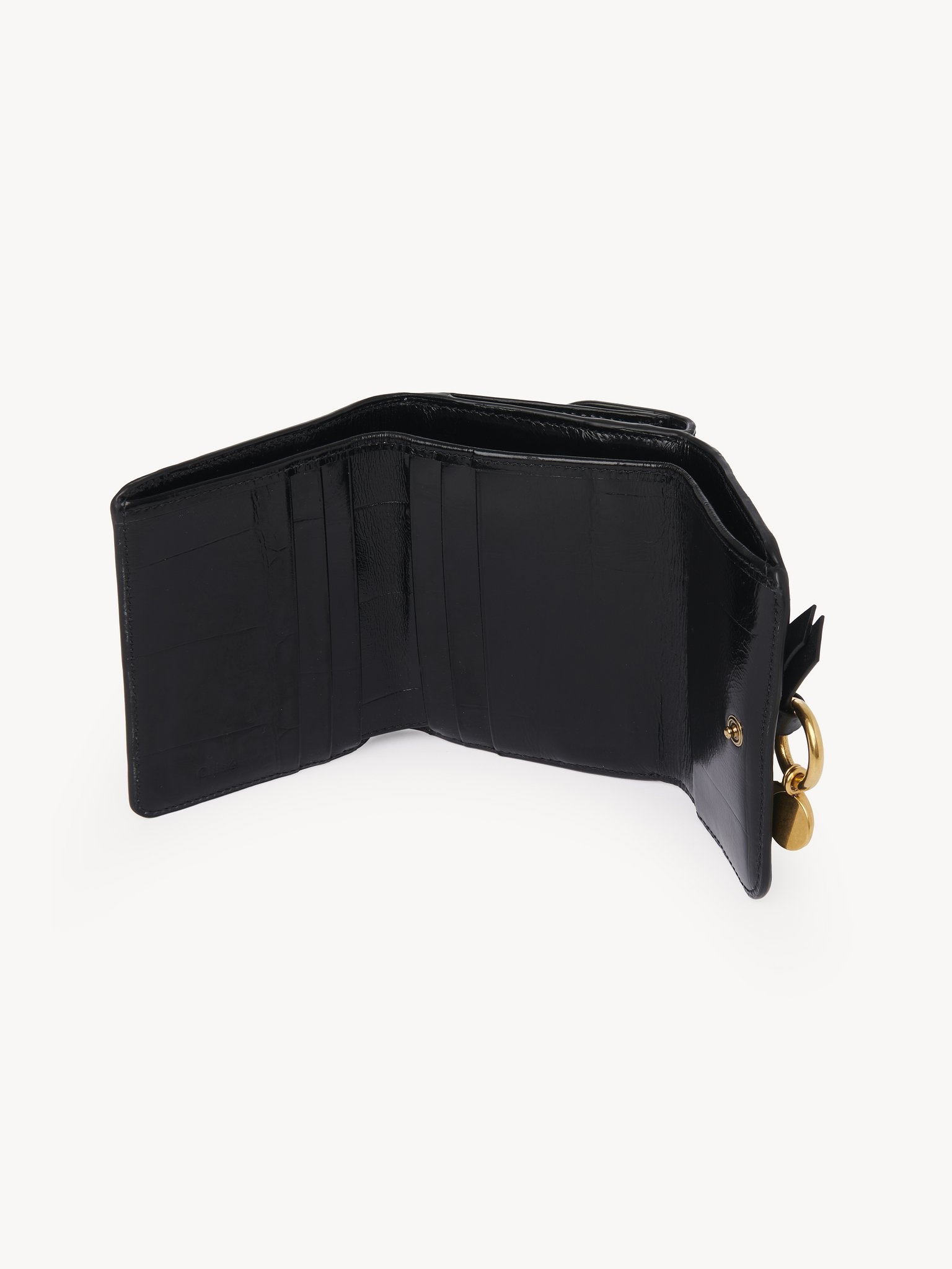 SMALL ALPHABET TRI-FOLD IN CROCO-EFFECT LEATHER - 3