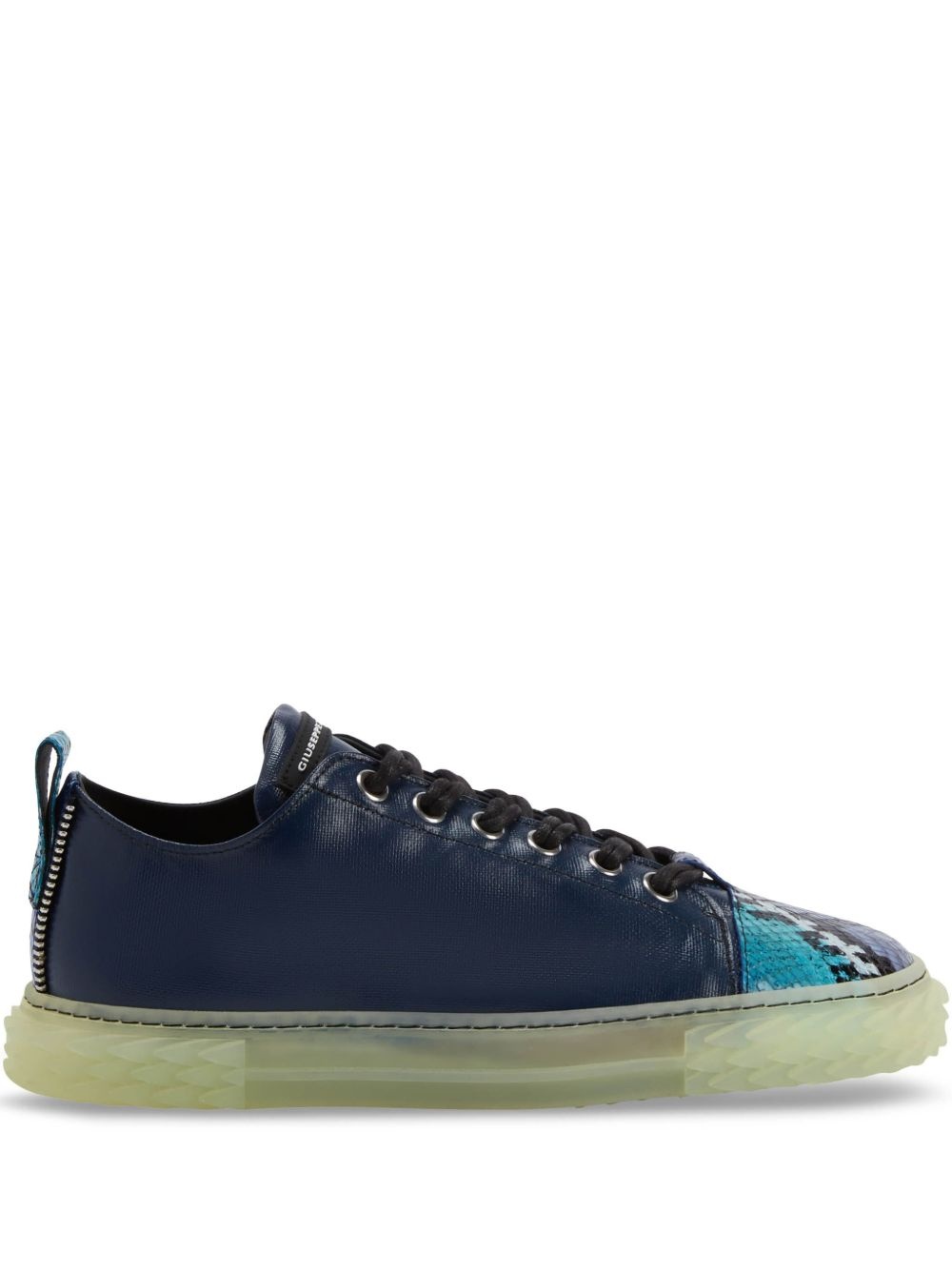 leather low-top sneakers - 1