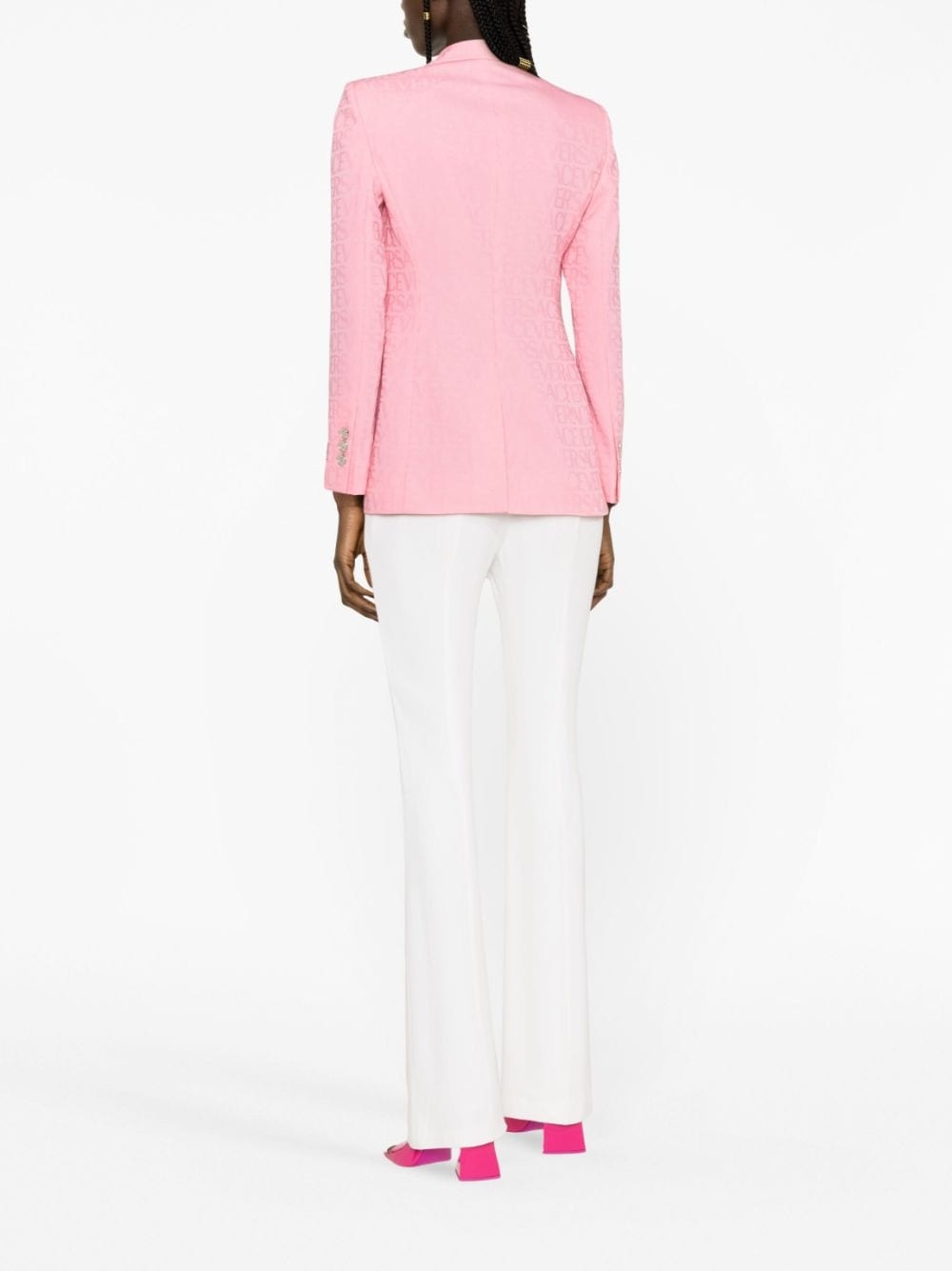 Allover-jacquard wool blazer - 3