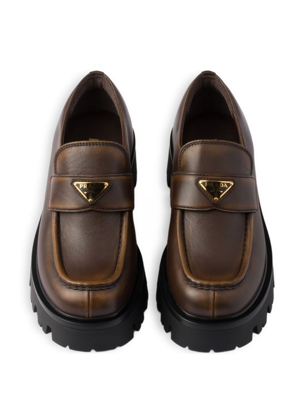 triangle-logo platform loafers - 4