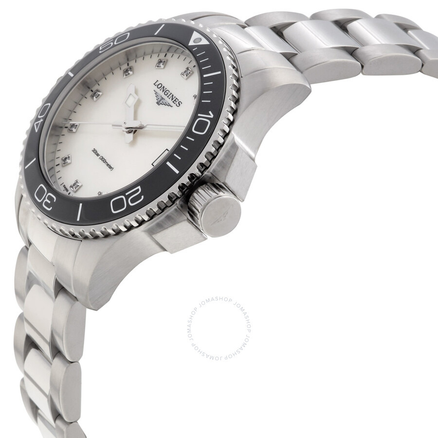 Longines Hydroconquest Quartz Diamond White Dial Ladies Watch L3.370.4.87.6 - 2