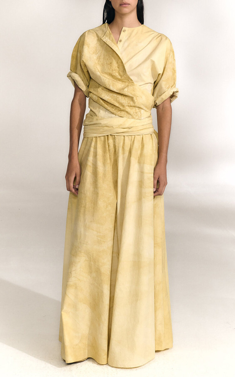 cortana Yoko Gathered Wrap Cotton Top yellow outlook