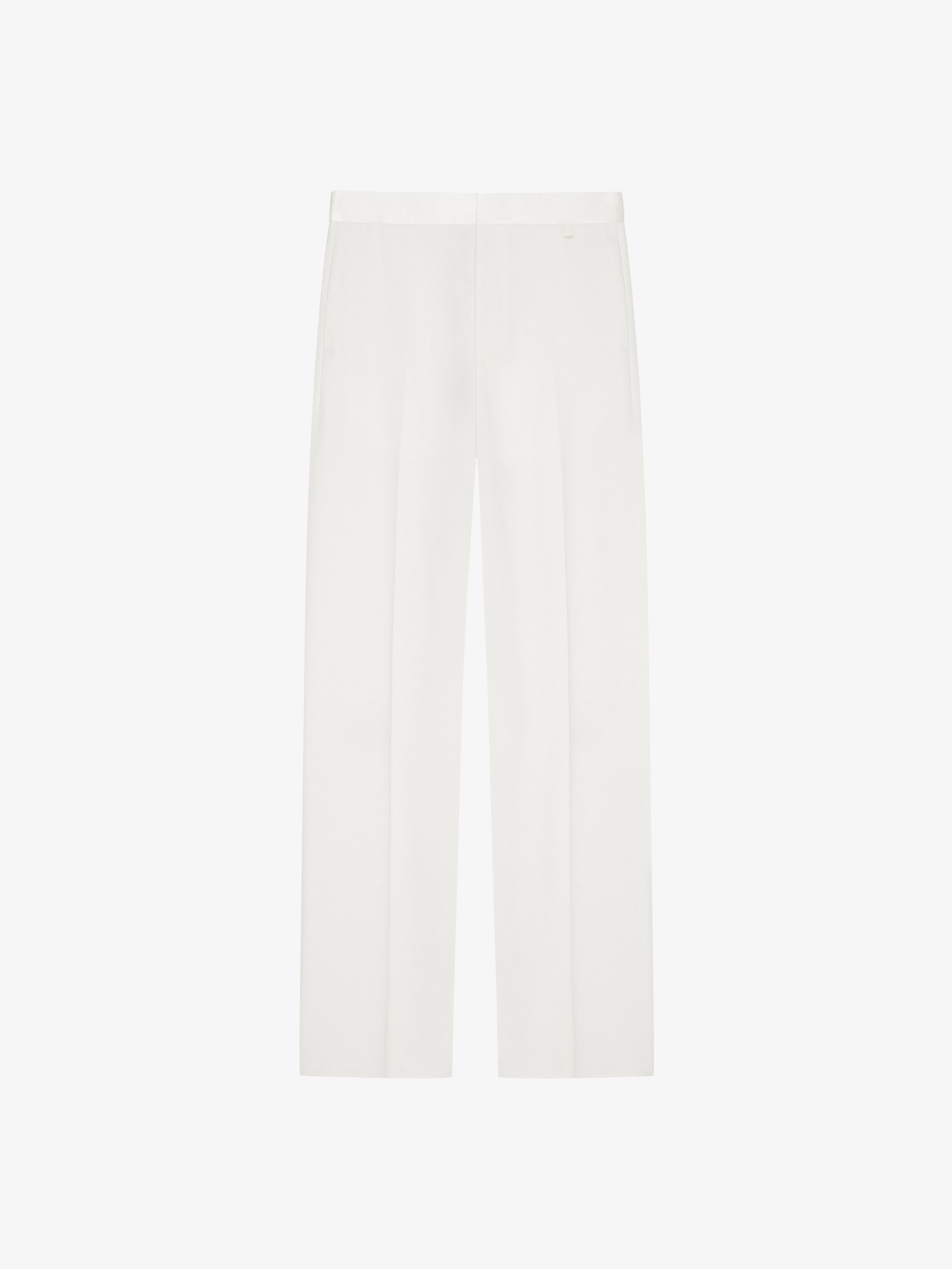 Givenchy TAILORED PANTS IN WOOL AND MOHAIR WITH SATIN WAISTBAND