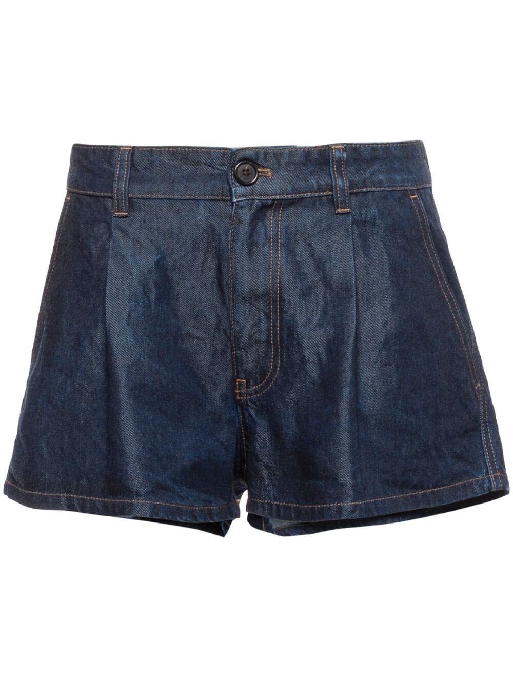 Denim pleated shorts - 1