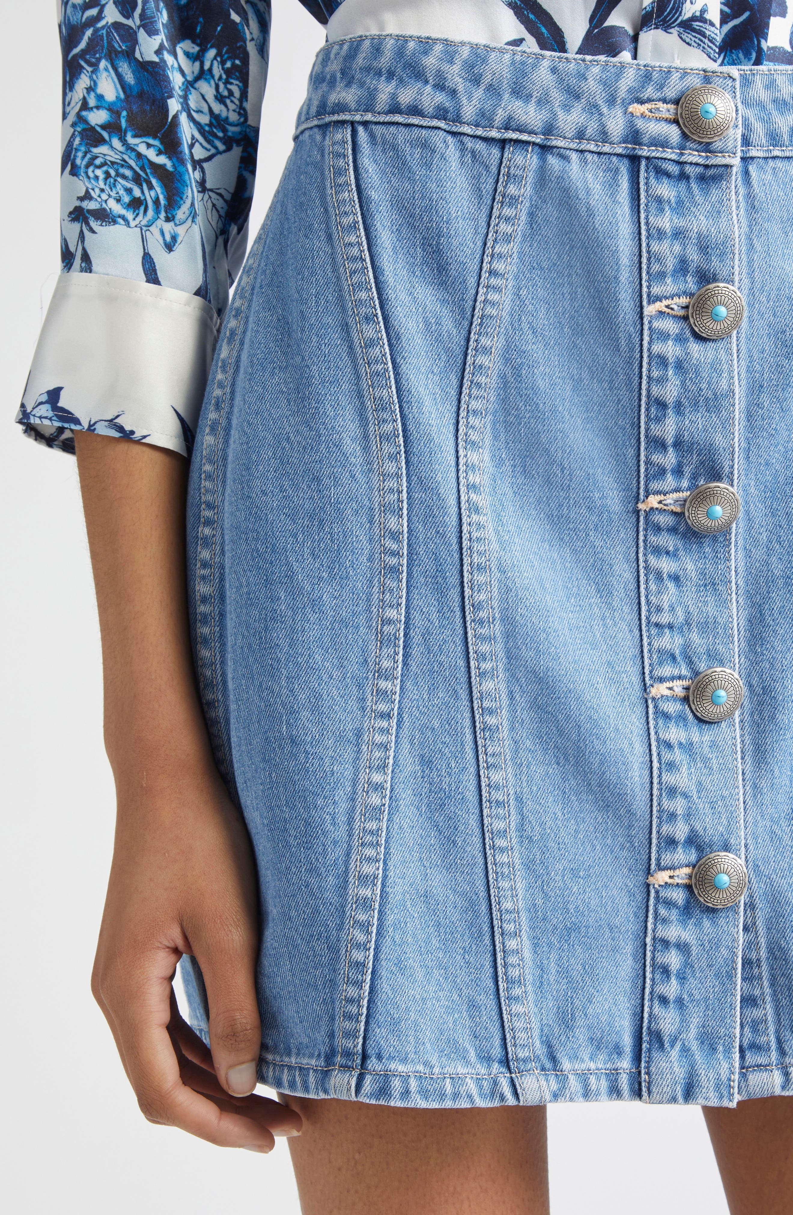 L'AGENCE Phia Seamed Denim Miniskirt in Hartland at Nordstrom - 5