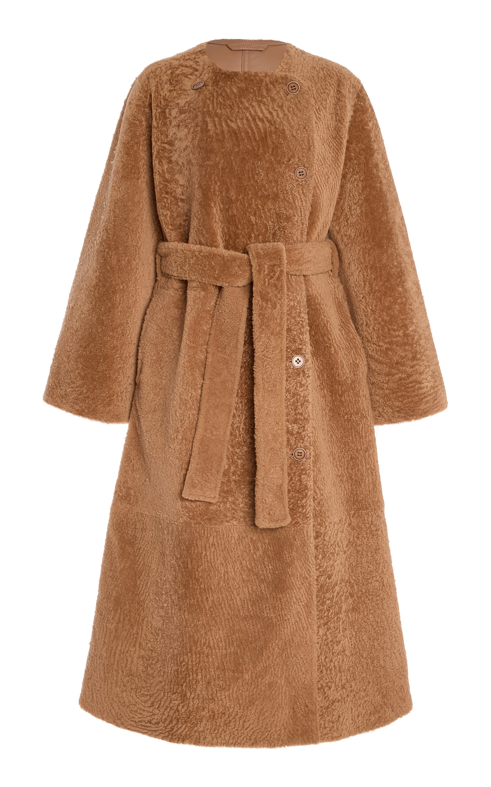 Sandria Reversible Shearling Coat brown - 1