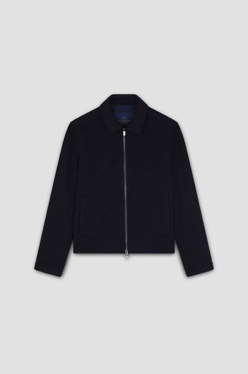 CASHMERE SHACKET WITH LEATHER TRIMS 1