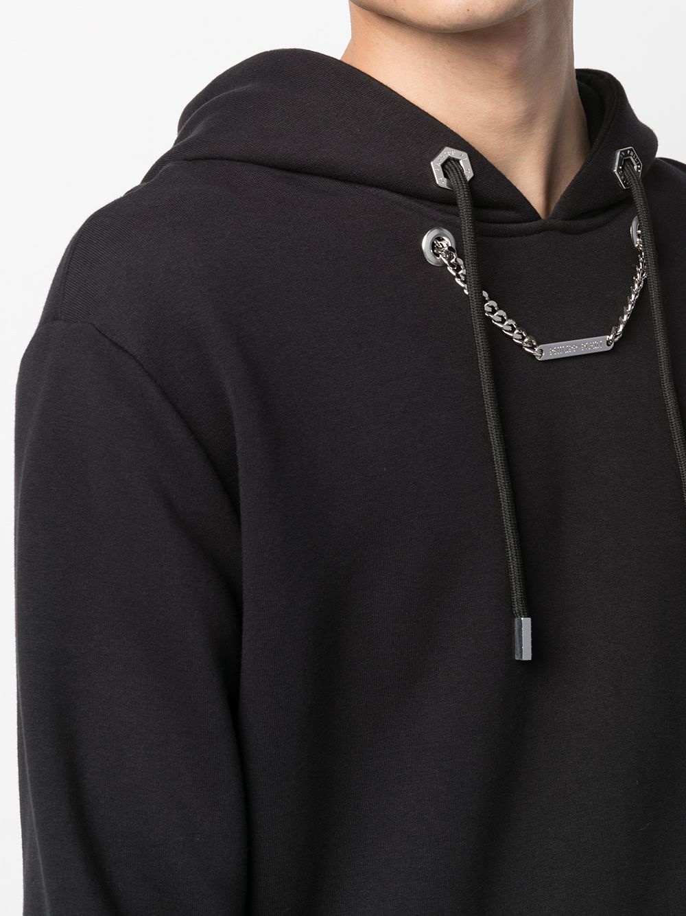 chain-detail hooded sweatshirt - 5