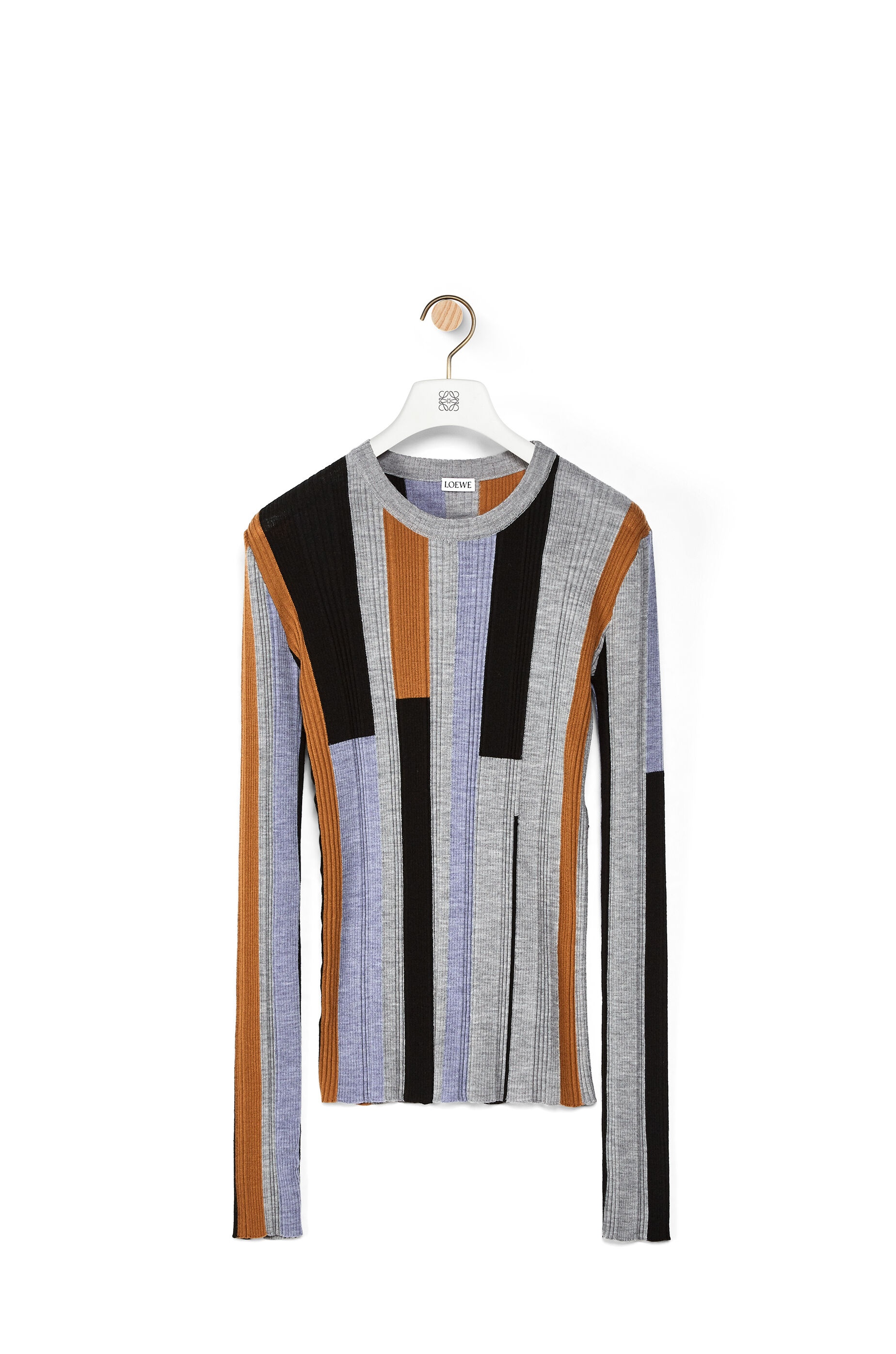 Stripe top in ribbed  wool - 1