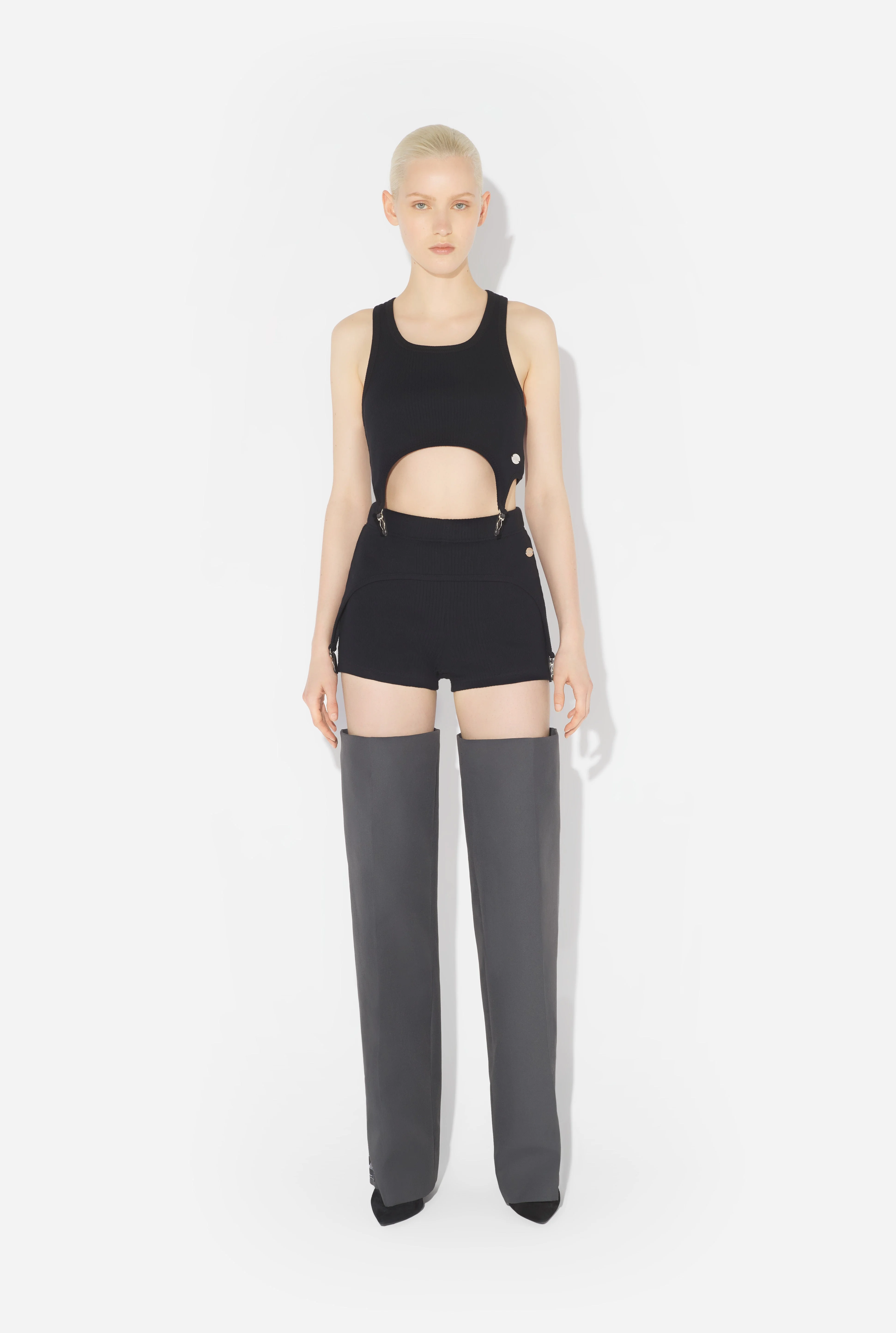 THE BLACK GARTER MINI-SHORTS - 1