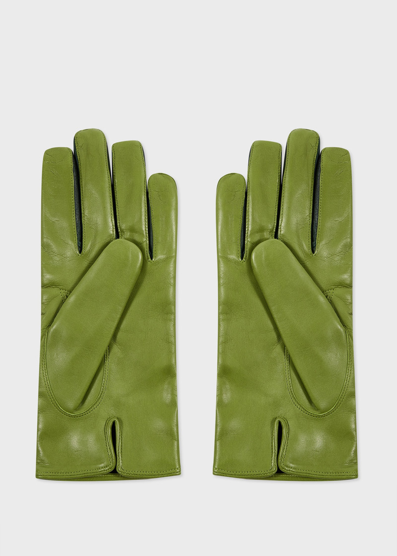 Paul Smith Lime Green Leather Gloves outlook
