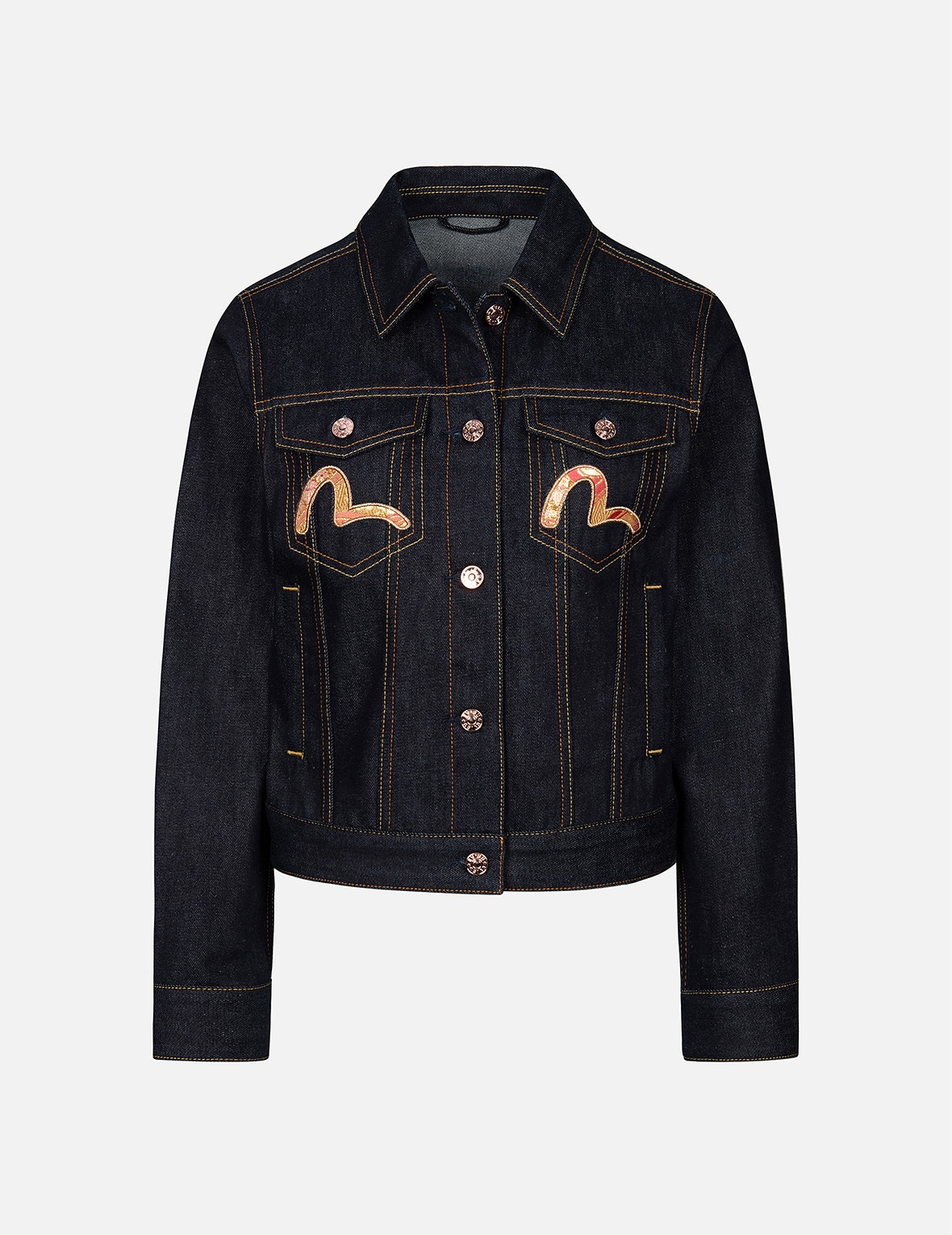 BROCADE SEAGULL AND DAICOCK  APPLIQUÉ REGULAR FIT DENIM JACKET - 2