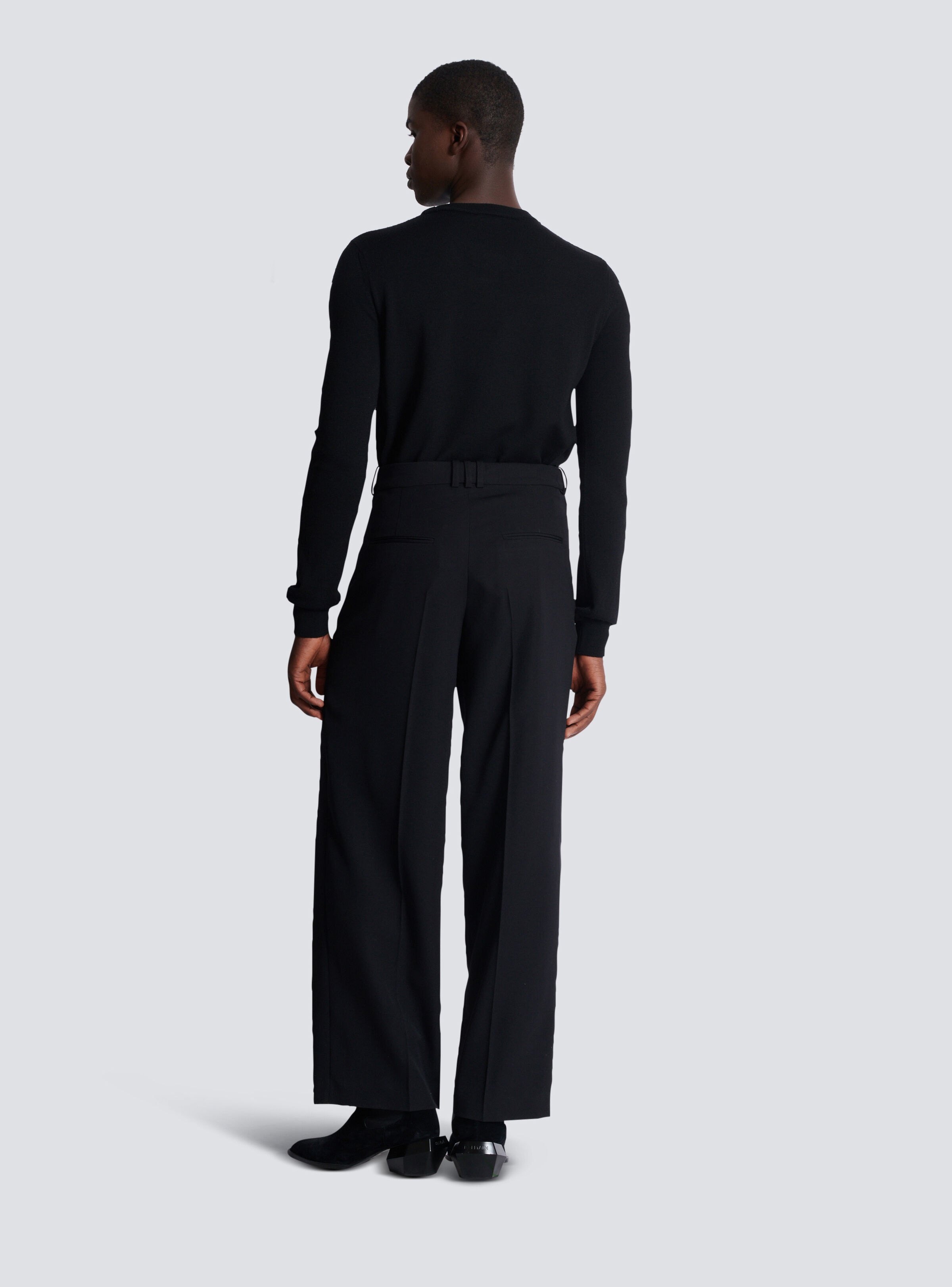 Pleated grain de poudre trousers - 4