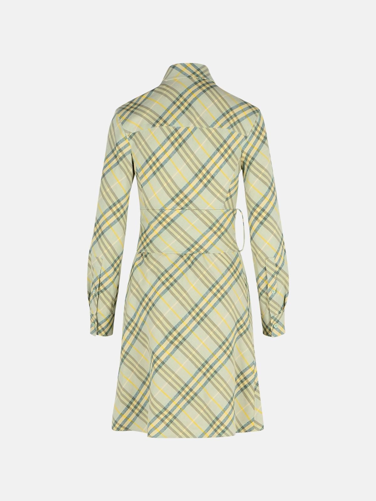 'CHECK' GREEN LINEN DRESS - 3