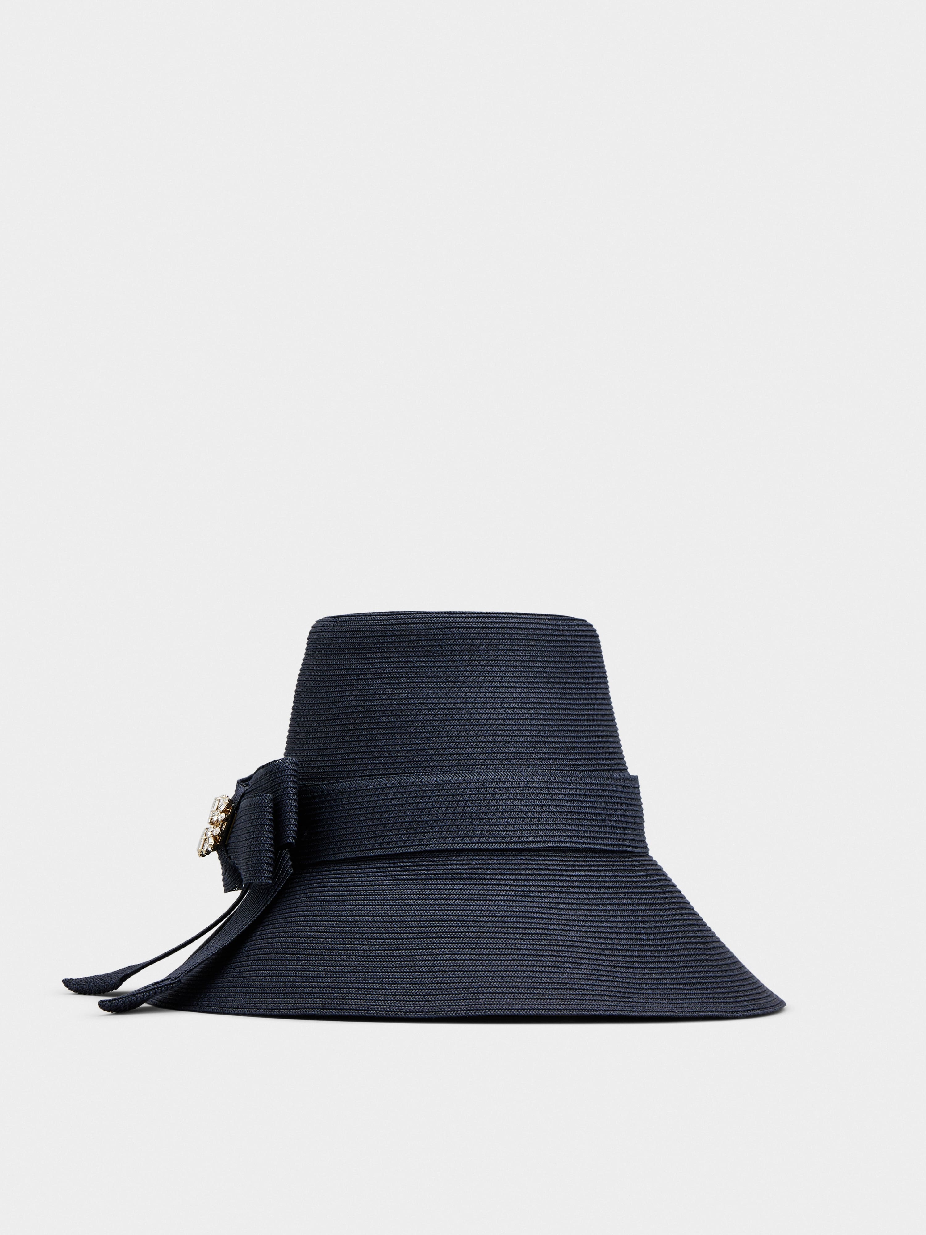 Roger Vivier Broche Vivier Buckle Hat in Raffia | REVERSIBLE