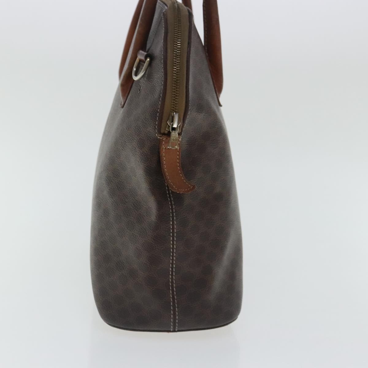 CELINE Macadam Canvas Hand Bag Pvc Leather Gold Brown - 4