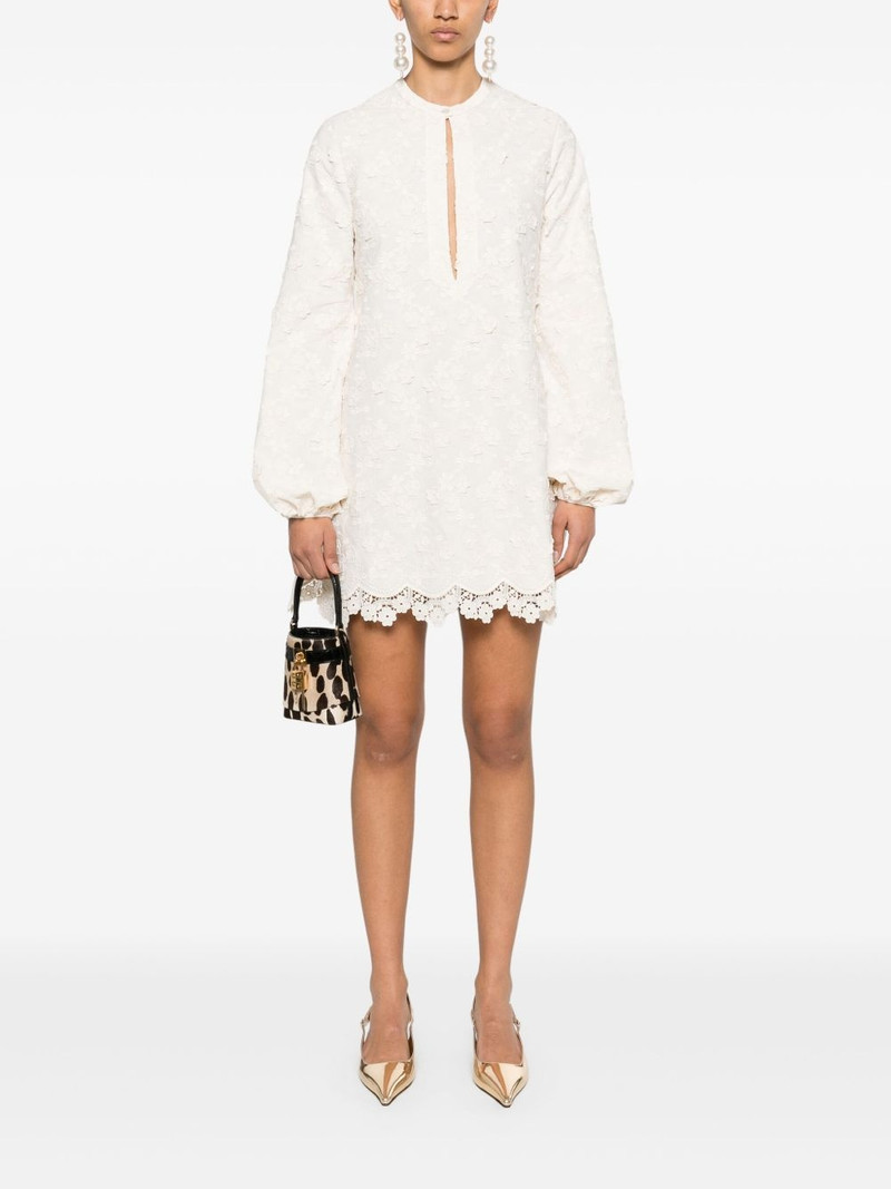 GIAMBATTISTA VALLI floral-appliqué mini dress outlook