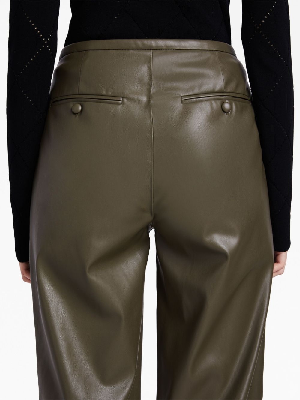 faux-leather straight-leg trousers - 5