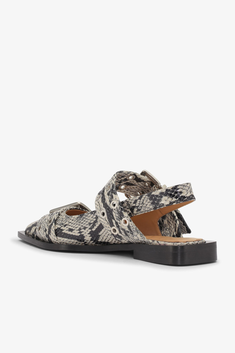 GANNI SNAKE PRINTED FEMININE BUCKLE BALLERINAS outlook
