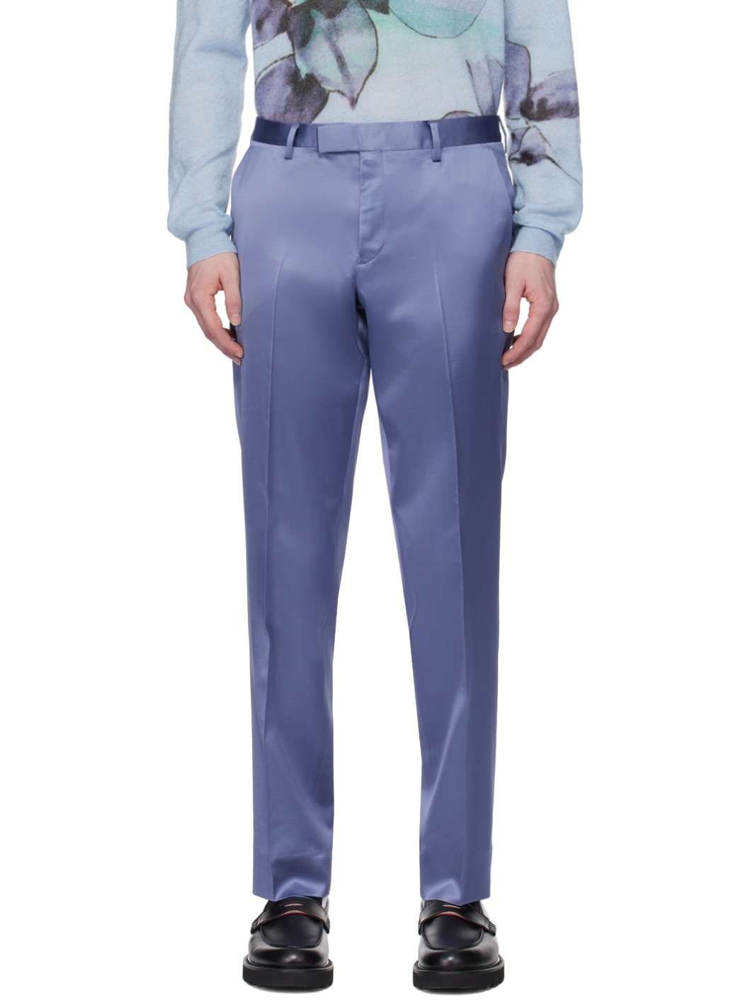 Blue Straight-Leg Trousers - 1