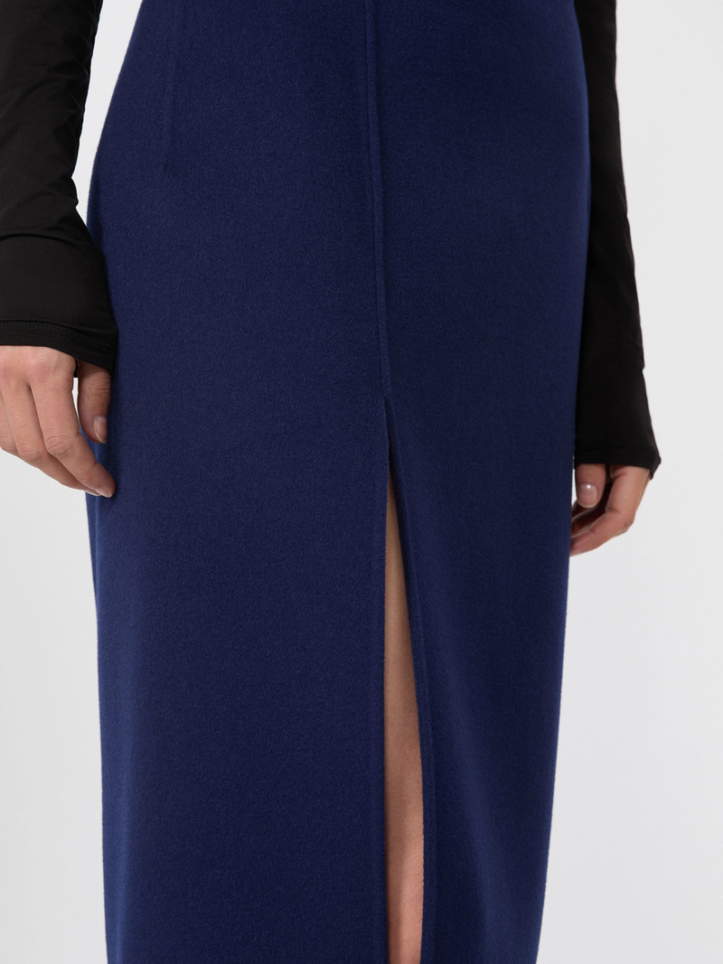 DANZA Long double-faced wool skirt - ULTRAMARINE 5