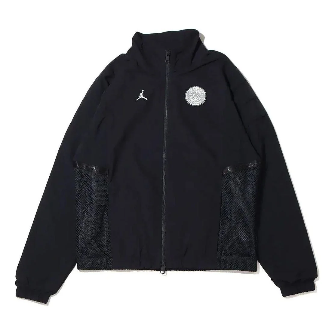 Men's Air Jordan Solid Color Logo Stand Collar Long Sleeves Jacket Black DM3091-010 - 1