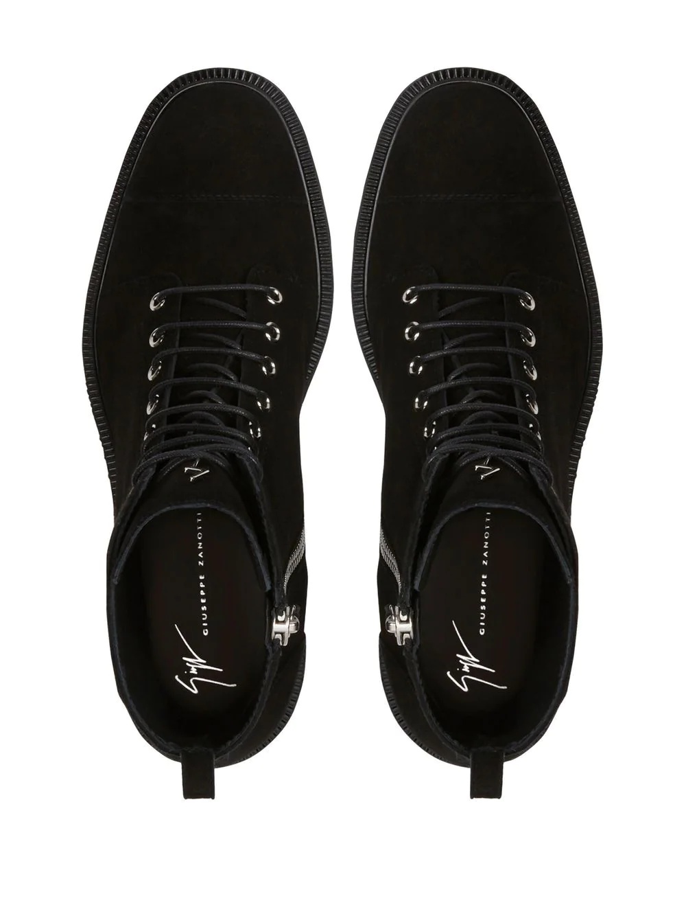 lace-up suede ankle boots - 4
