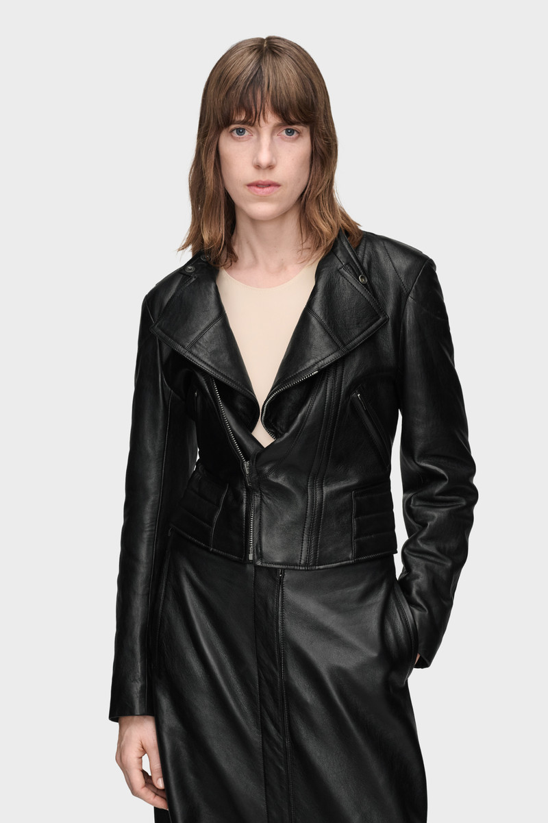 Maison Margiela Folded Collar Leather Jacket outlook