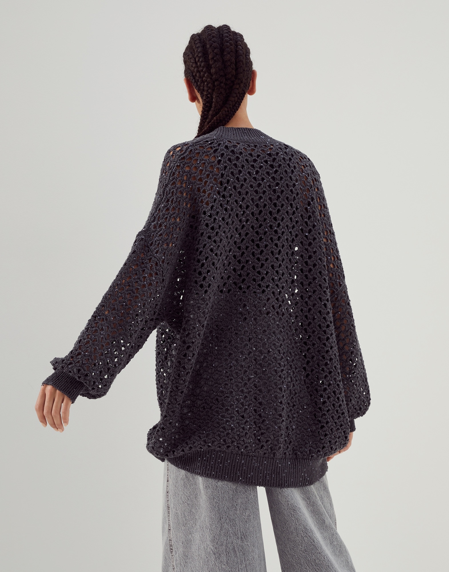 Dazzling Net cardigan in cotton, linen and silk - 2