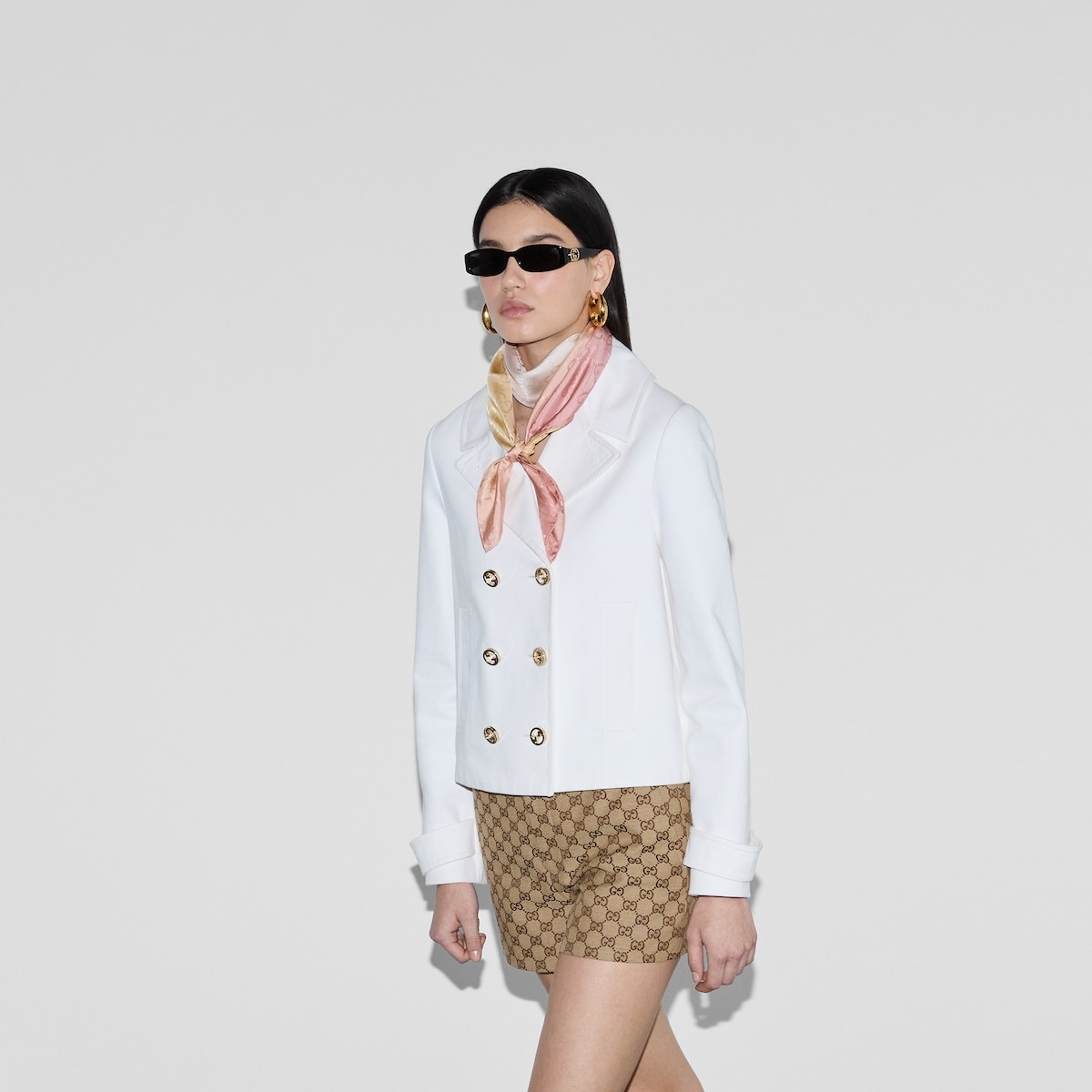 GG silk jacquard scarf - 3