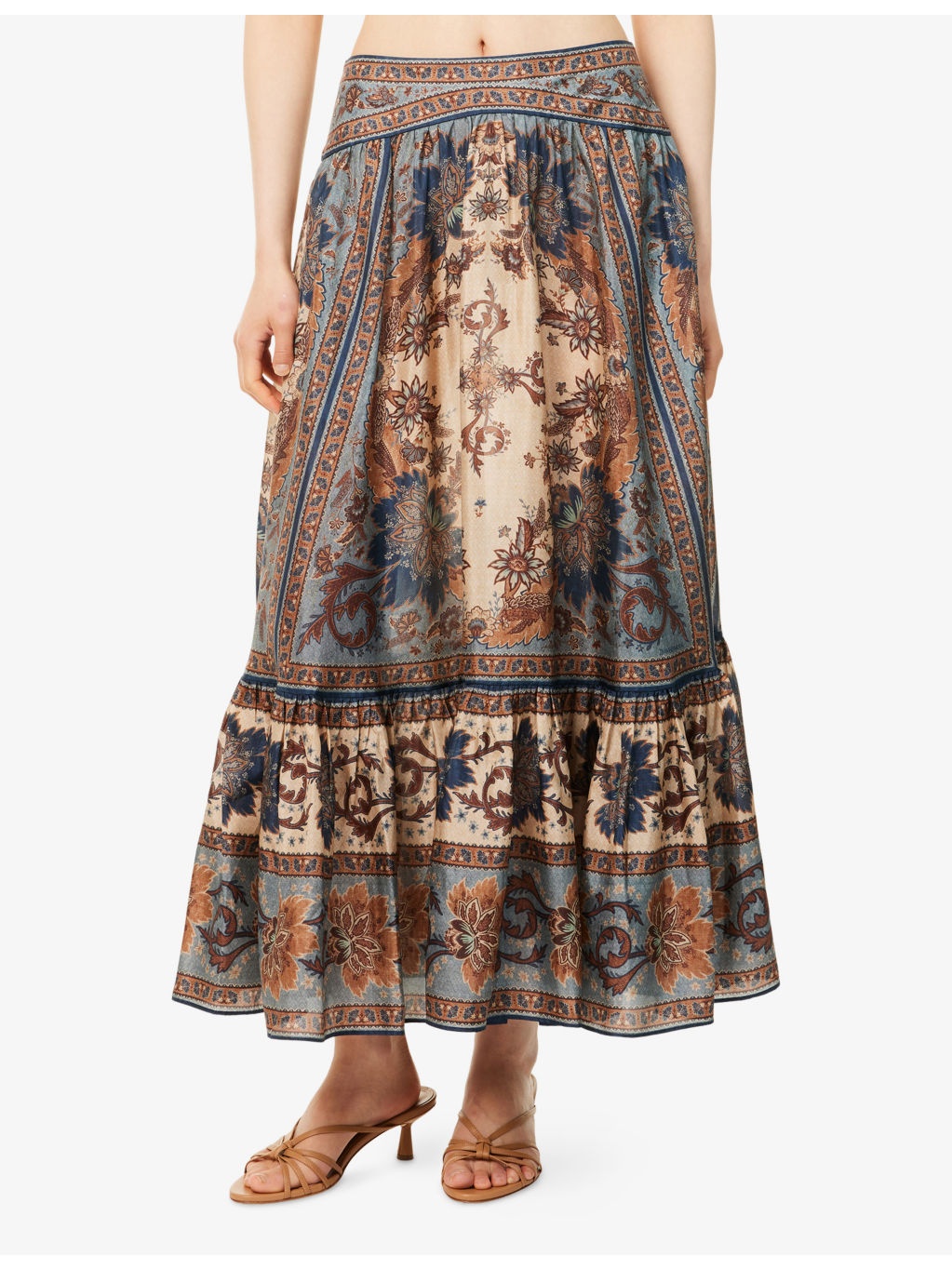 Ascension Tiered Silk Midi Skirt - 3