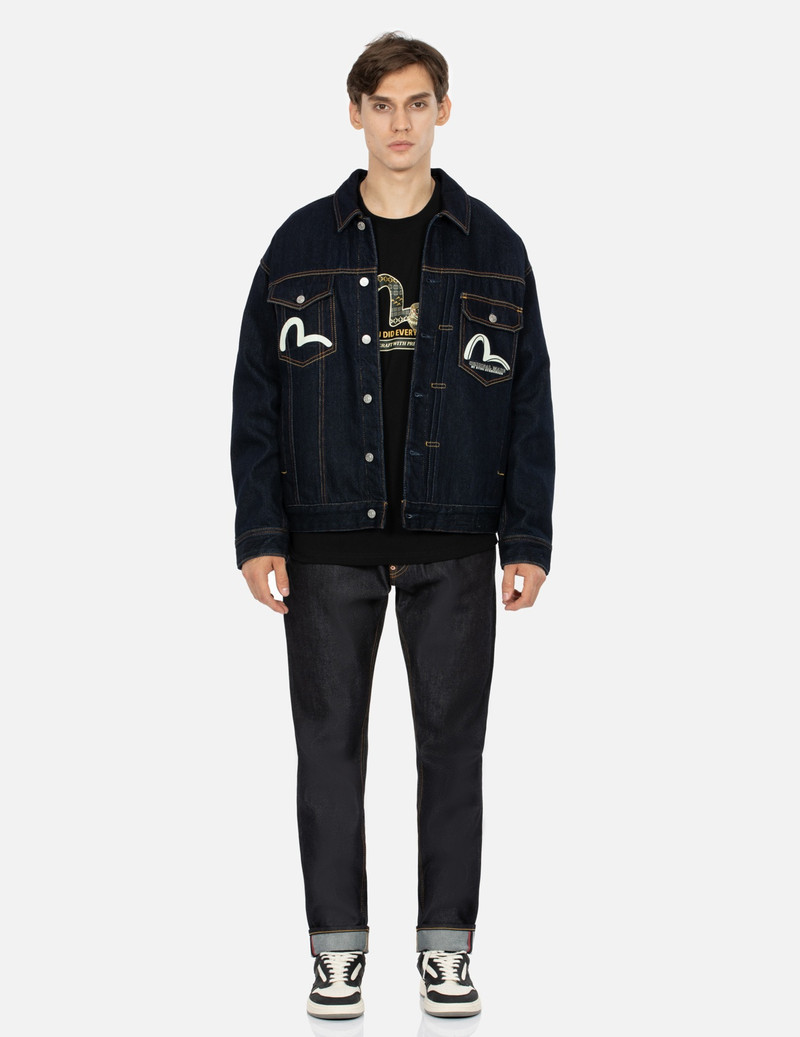 SEAGULL PRINT CARROT FIT DENIM JEANS #2017 6