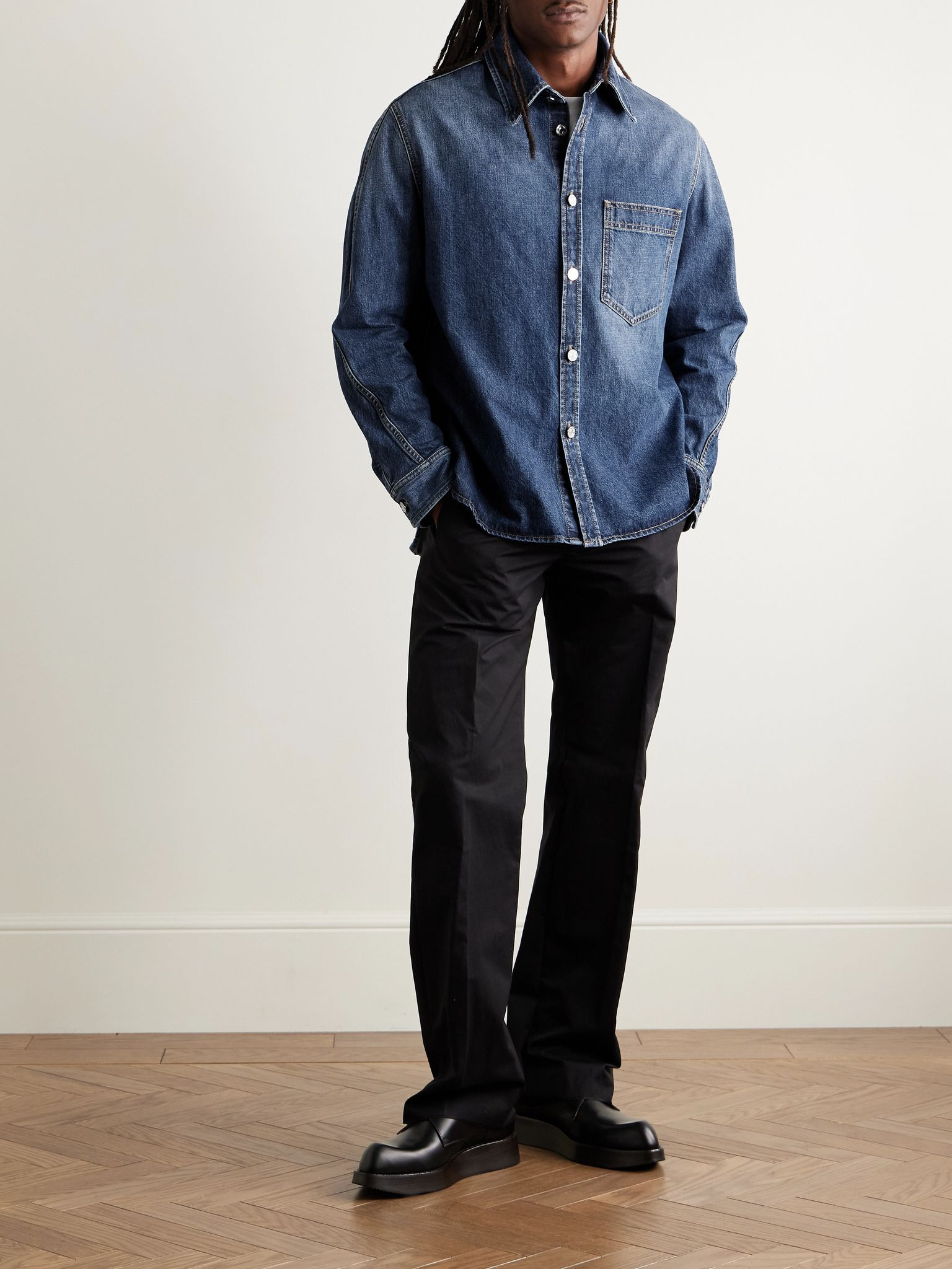 Denim Overshirt Mid denim - 2