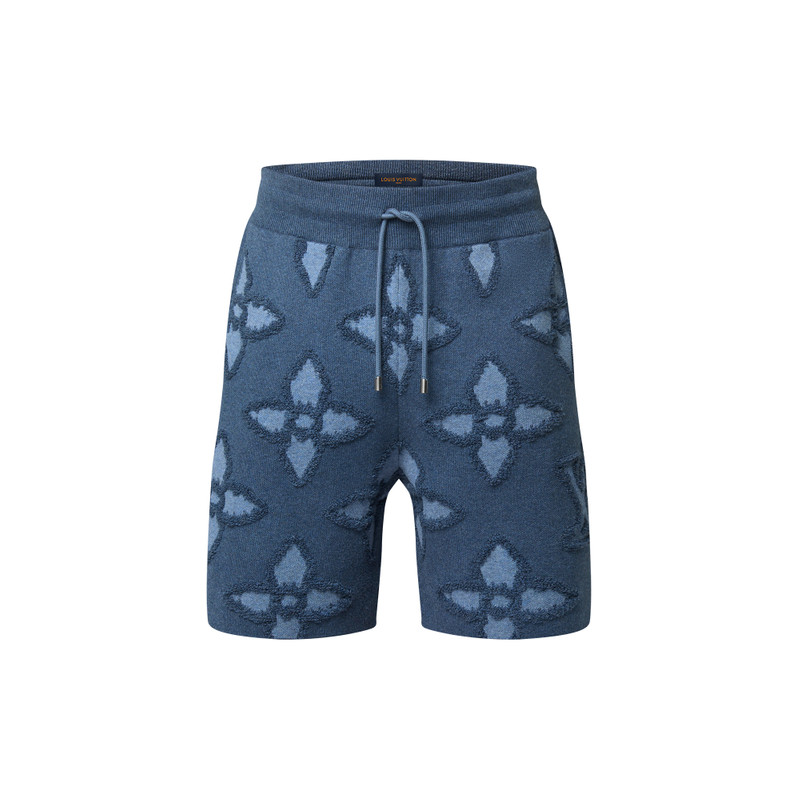 Textured Cotton Knit Shorts 1