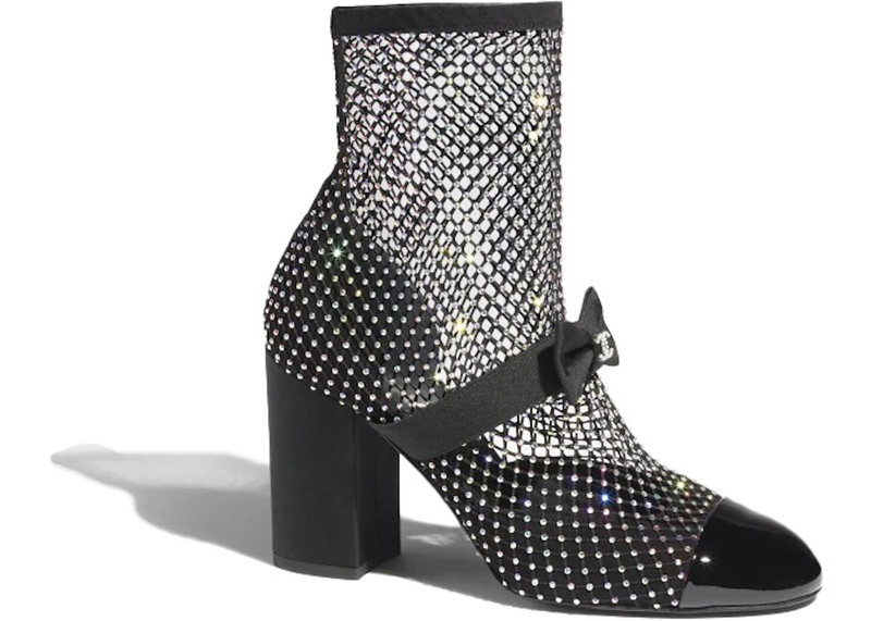 Chanel Resille 90mm Mary Janes Black Crystal Patent Calfskin 1