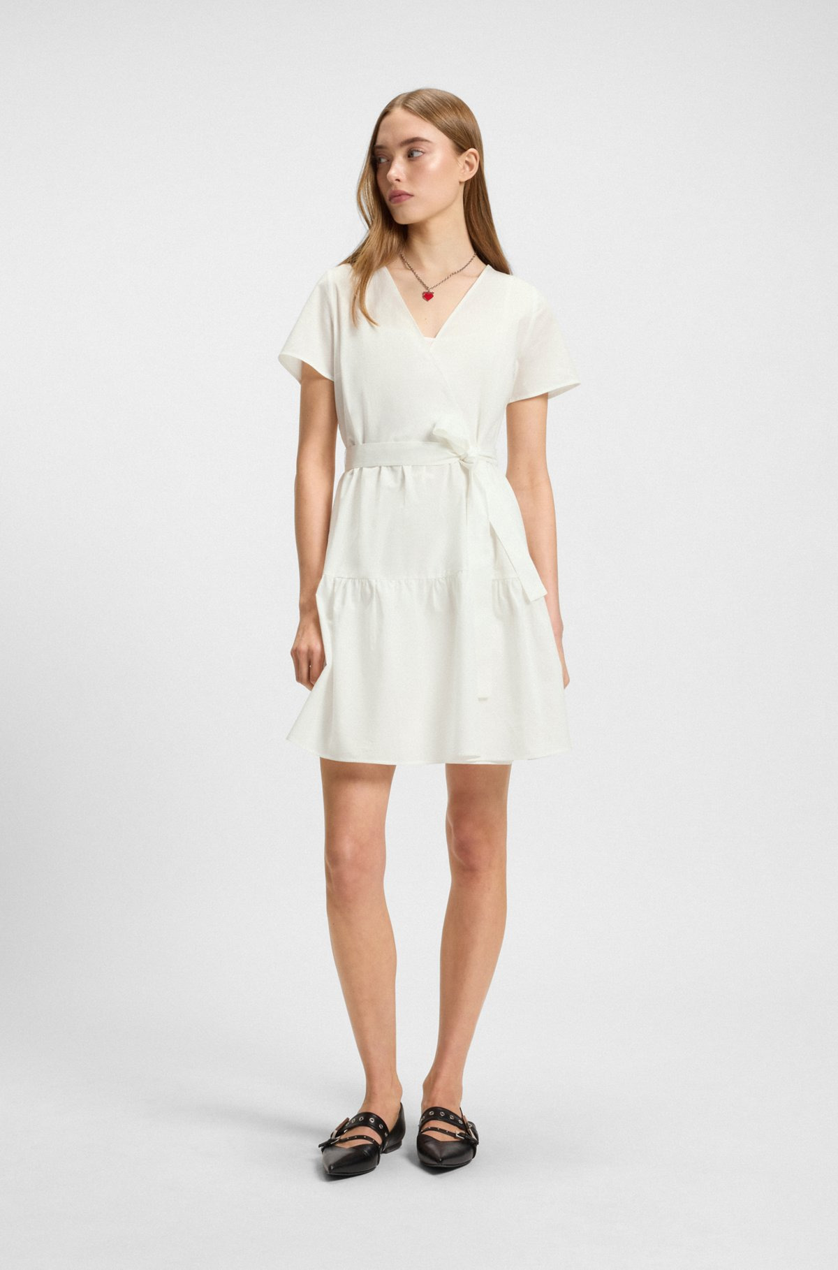 COTTON DRESS WITH WRAP FRONT - 3
