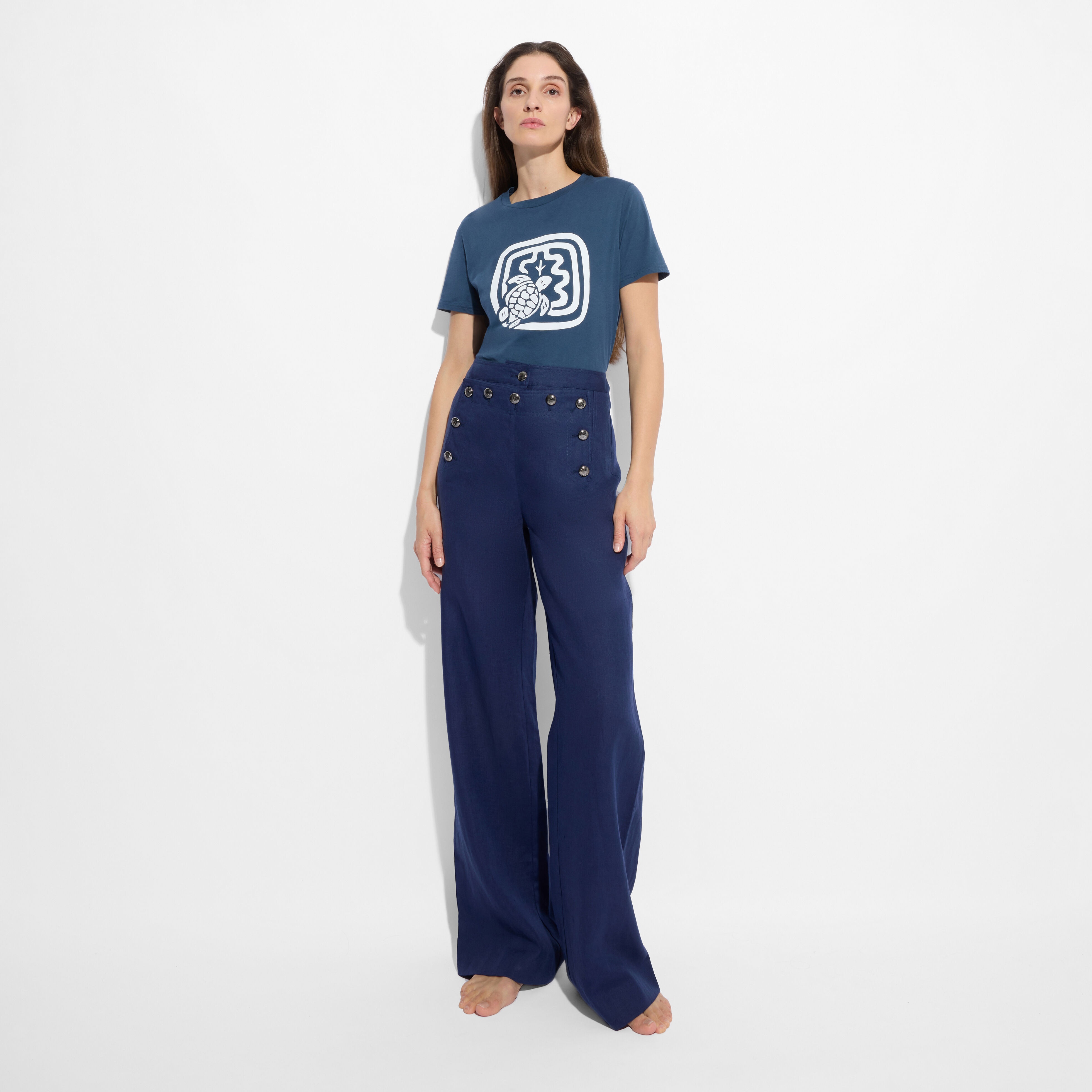 Women Organic Cotton T-Shirt - Vilebrequin x Ines de la Fressange - 3