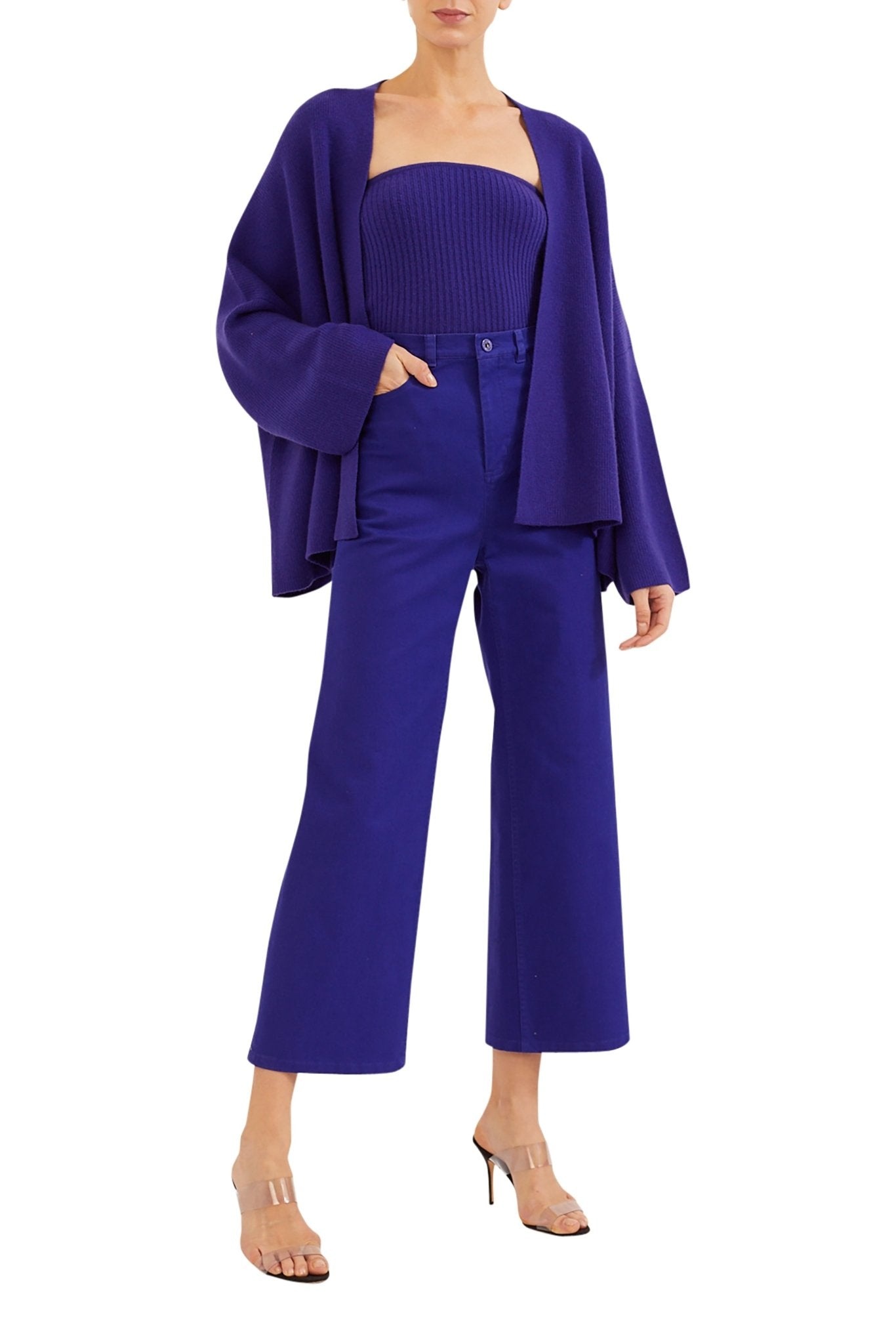 Cashmere Drop Shoulder Cardigan - 3