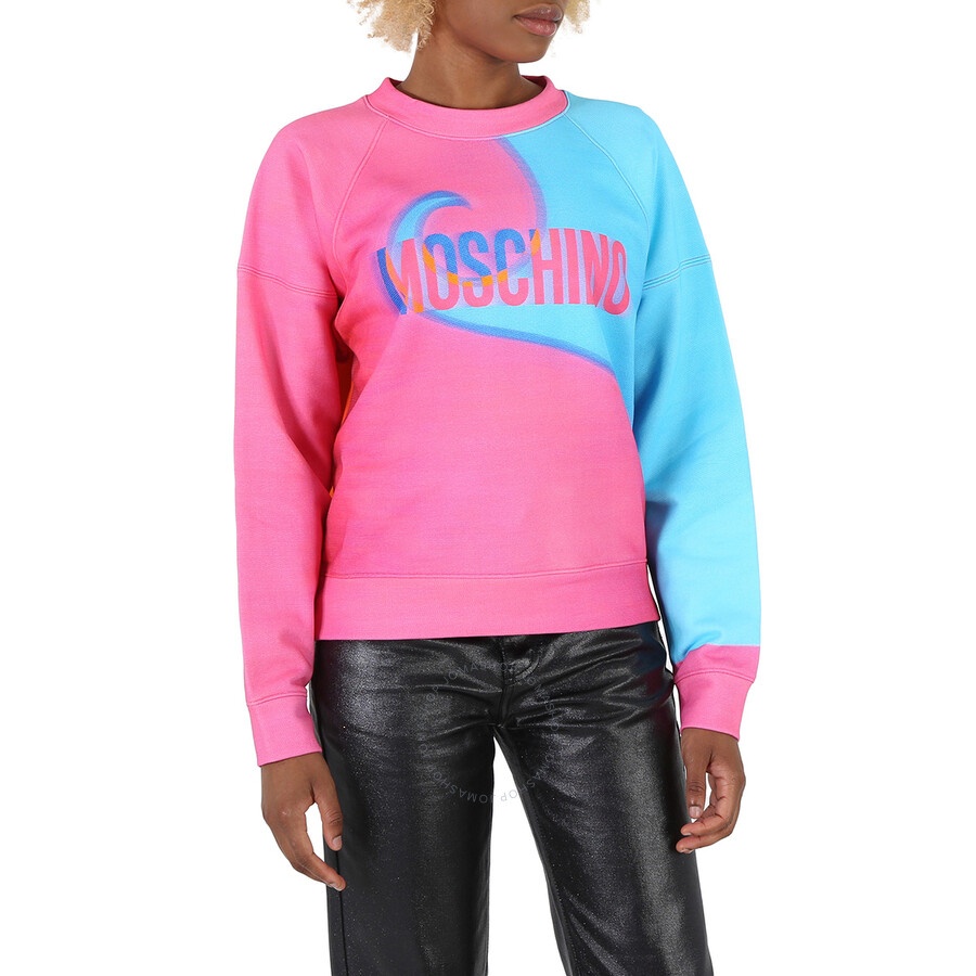 Moschino Ladies Projection Print Cotton Sweatshirt - 5