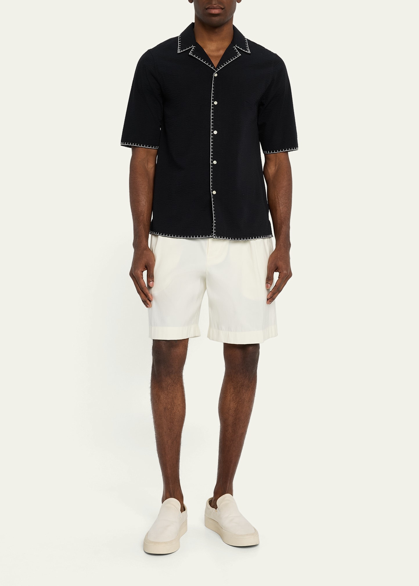 Men's Eren Seersucker Whipstitch Camp Shirt - 2