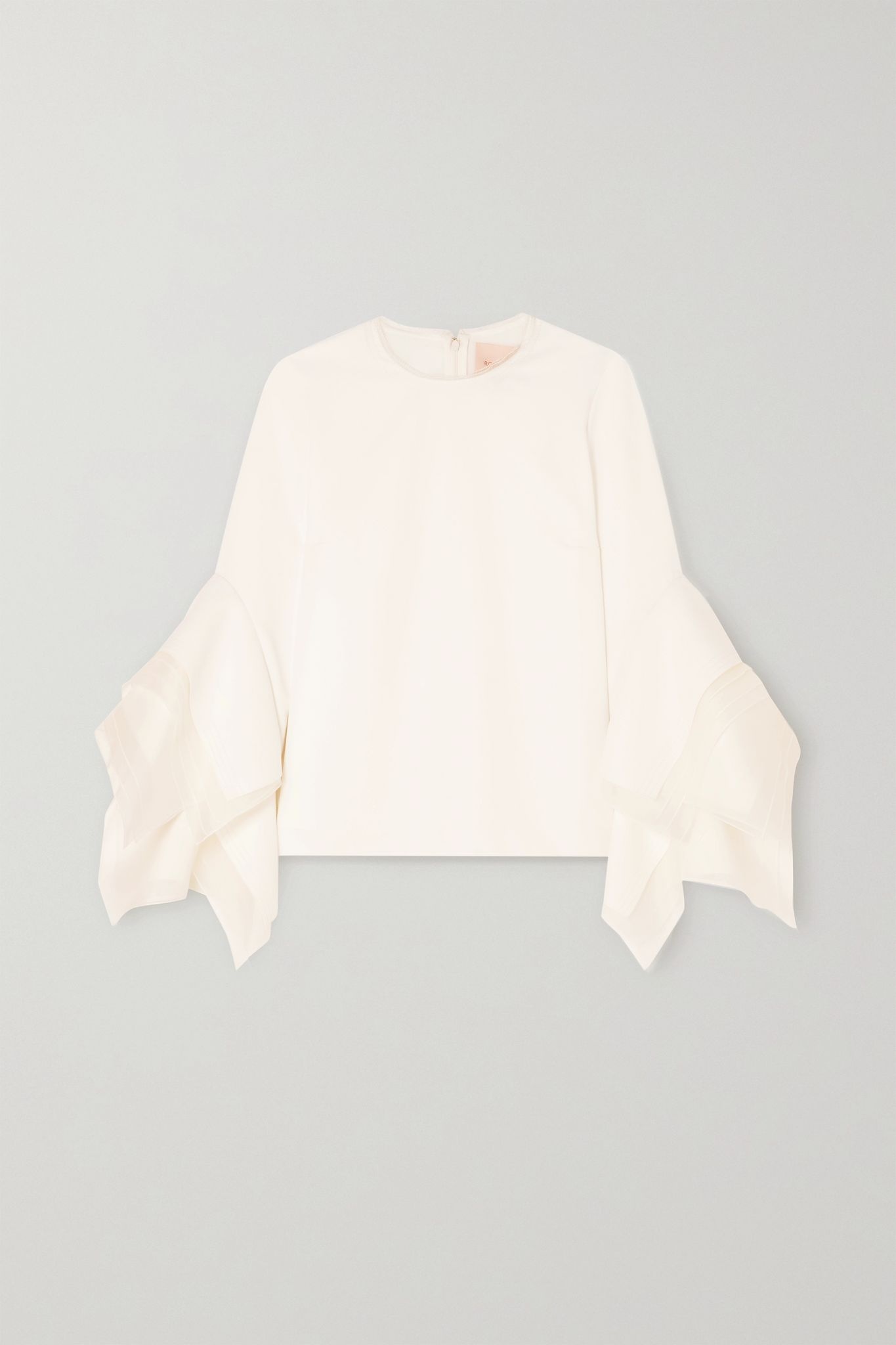 Tulle-trimmed crepe top - 1