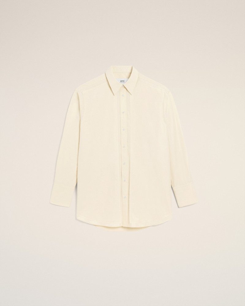WHITE COTTON RAW EDGED STITCHING OVERSIZED SHIRT 1
