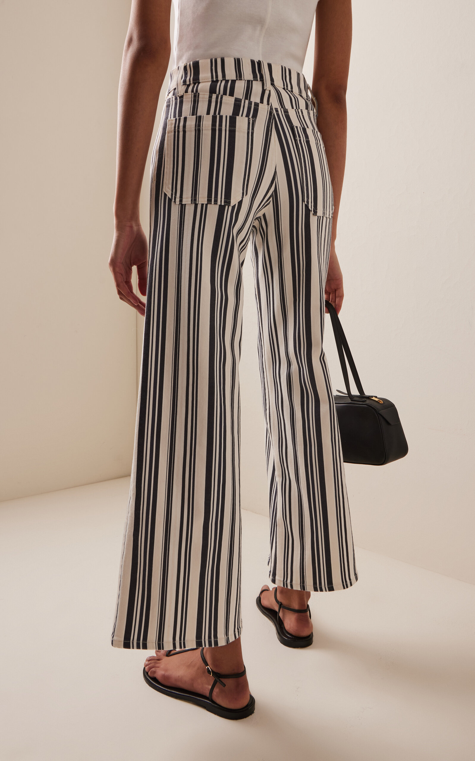 Le Slim Modernist Cotton-Blend Palazzo Pants navy - 4